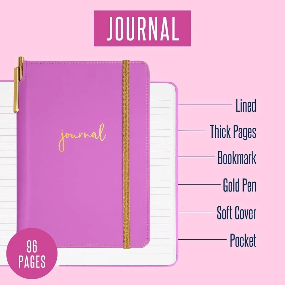 Lilly Pulitzer Journal Pen Amarena‎ Pink Cherry Tropical Twist 128 Lined Pgs NEW